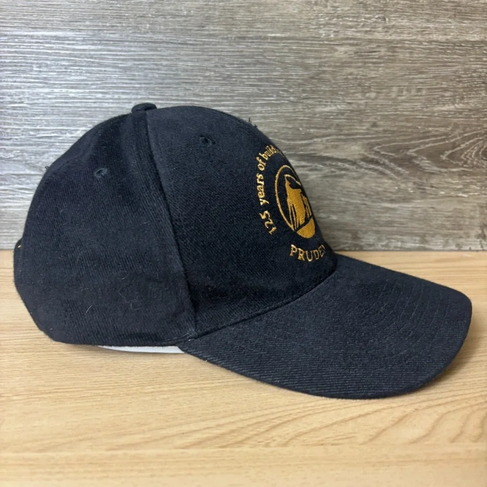 Prudential Hat Cap Strap Back Black Logo Outdoors Adjustable Mens